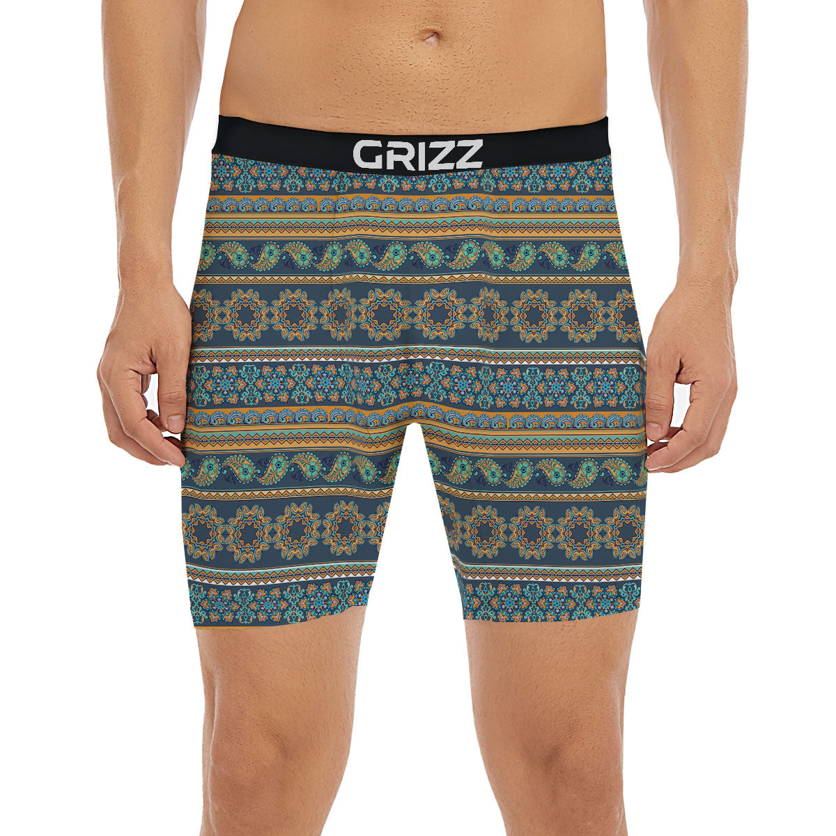 Ethnic Indian Print Pattern Boxer Briefs-grizzshop