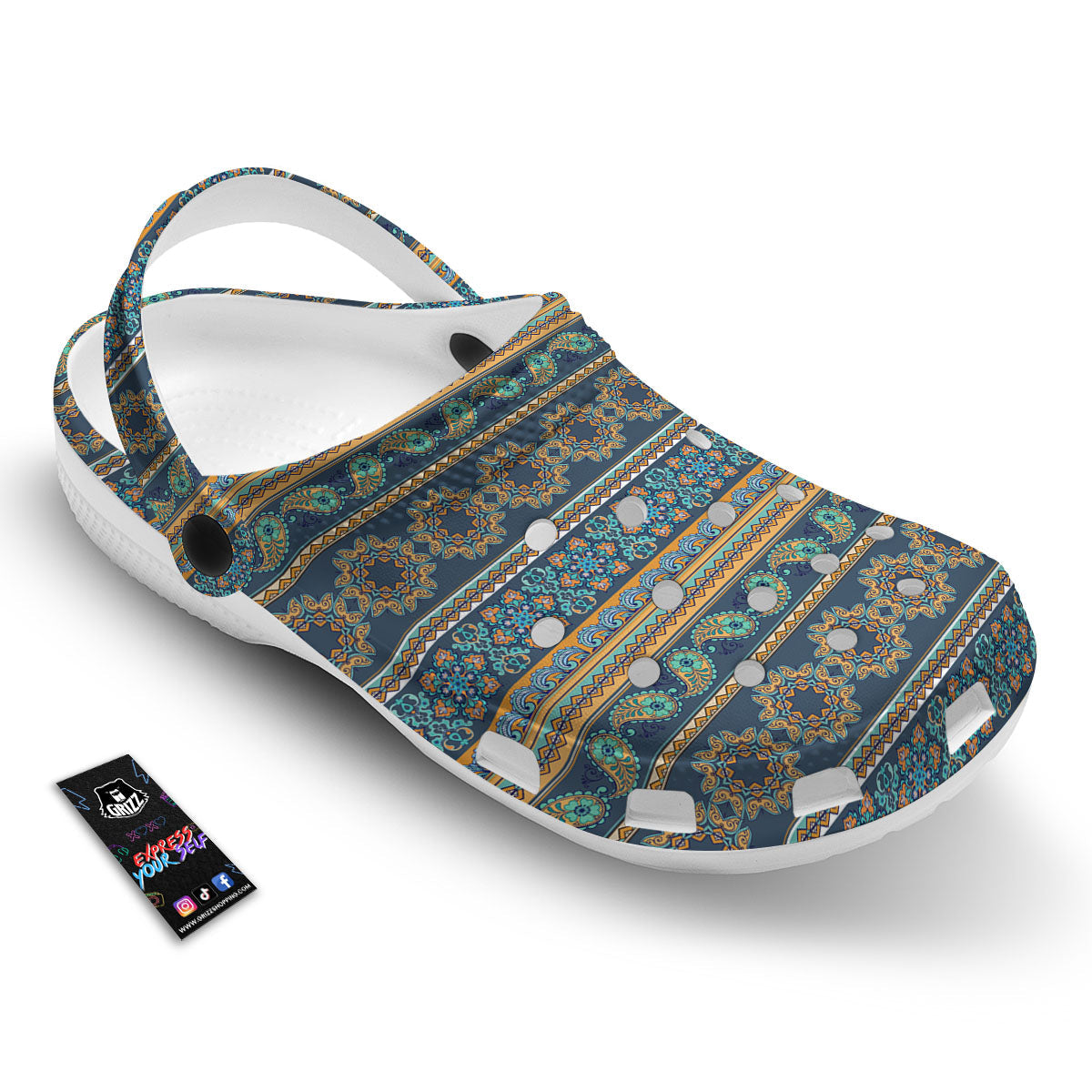 Ethnic Indian Print Pattern Clog-grizzshop