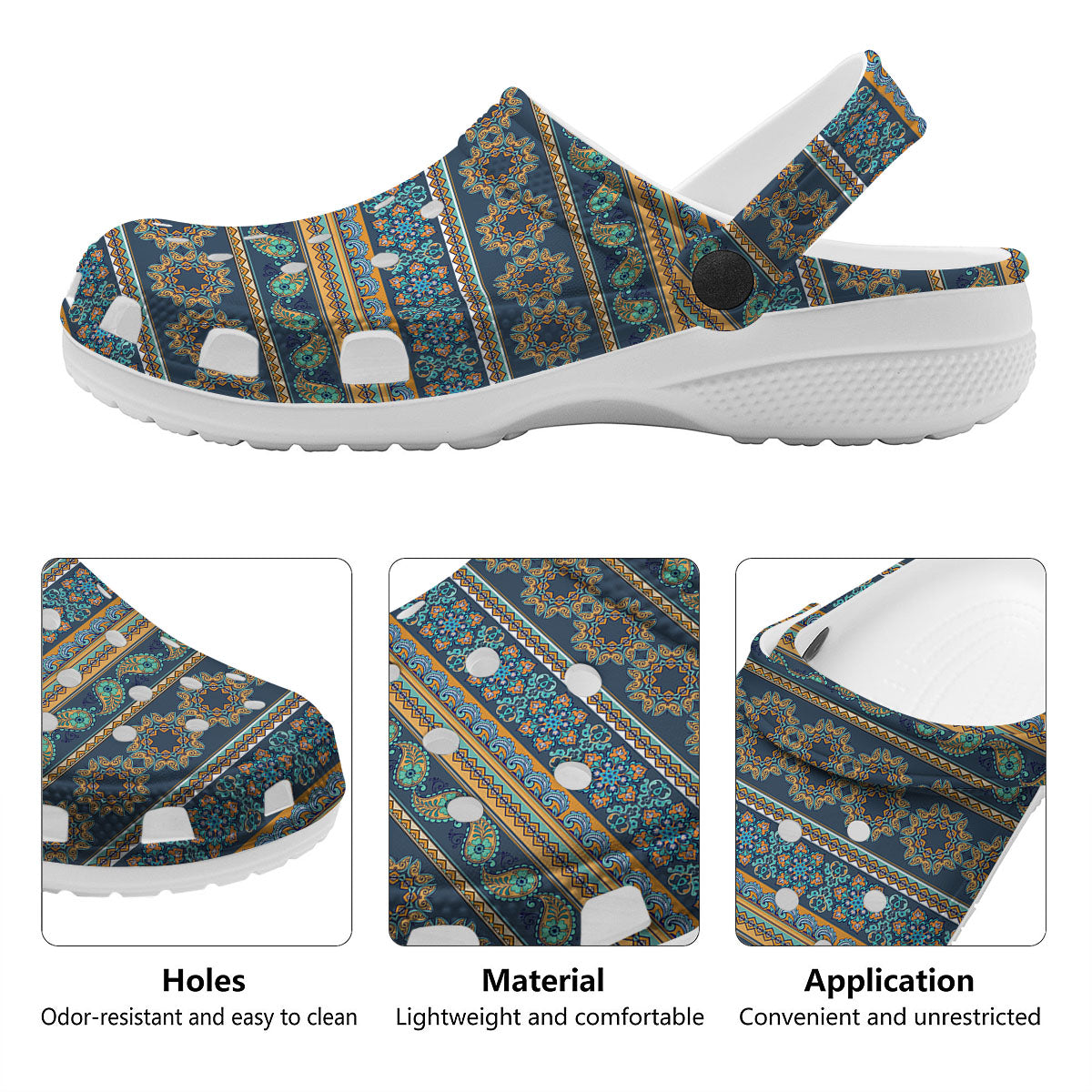 Ethnic Indian Print Pattern Clog-grizzshop