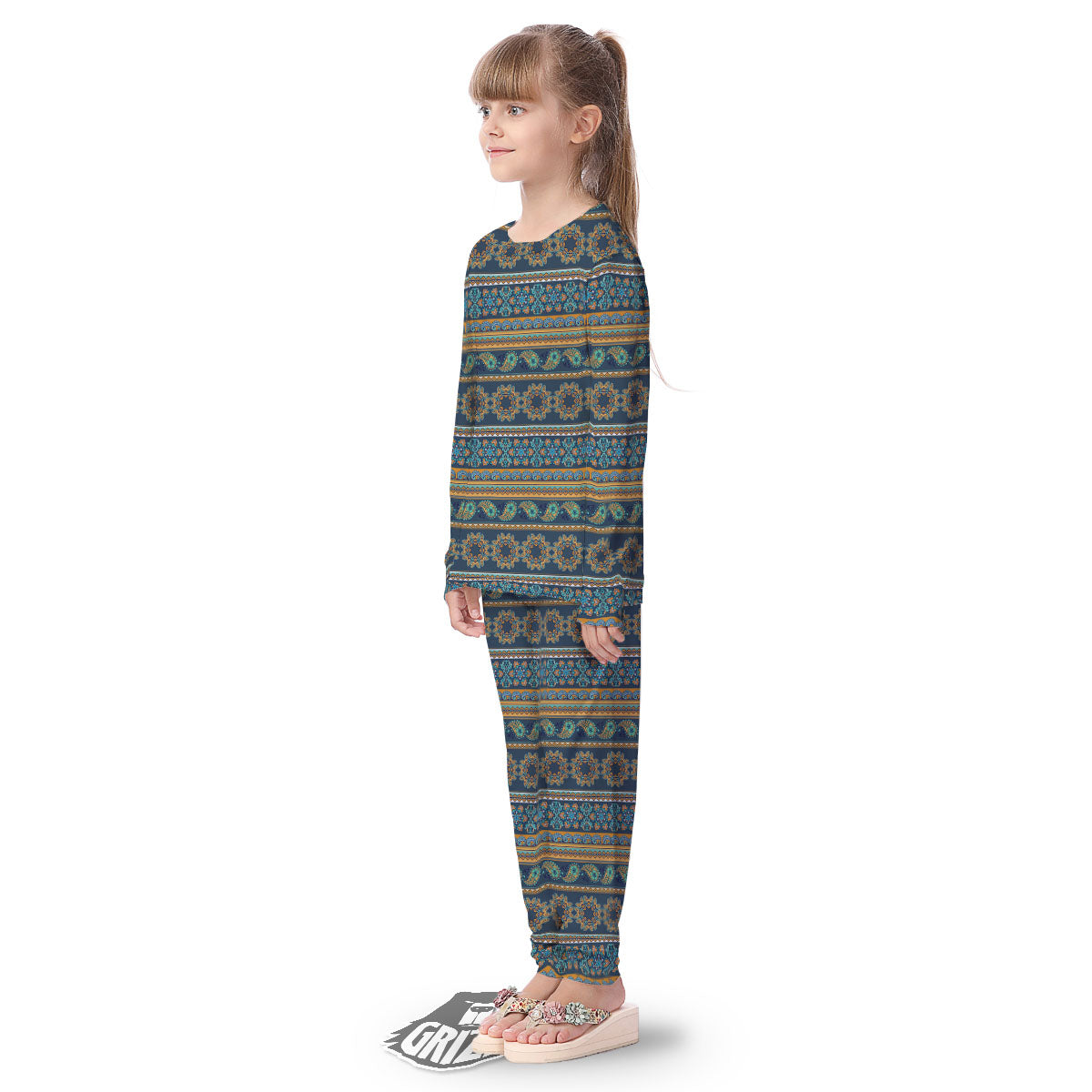 Ethnic Indian Print Pattern Kid's Pajamas-grizzshop