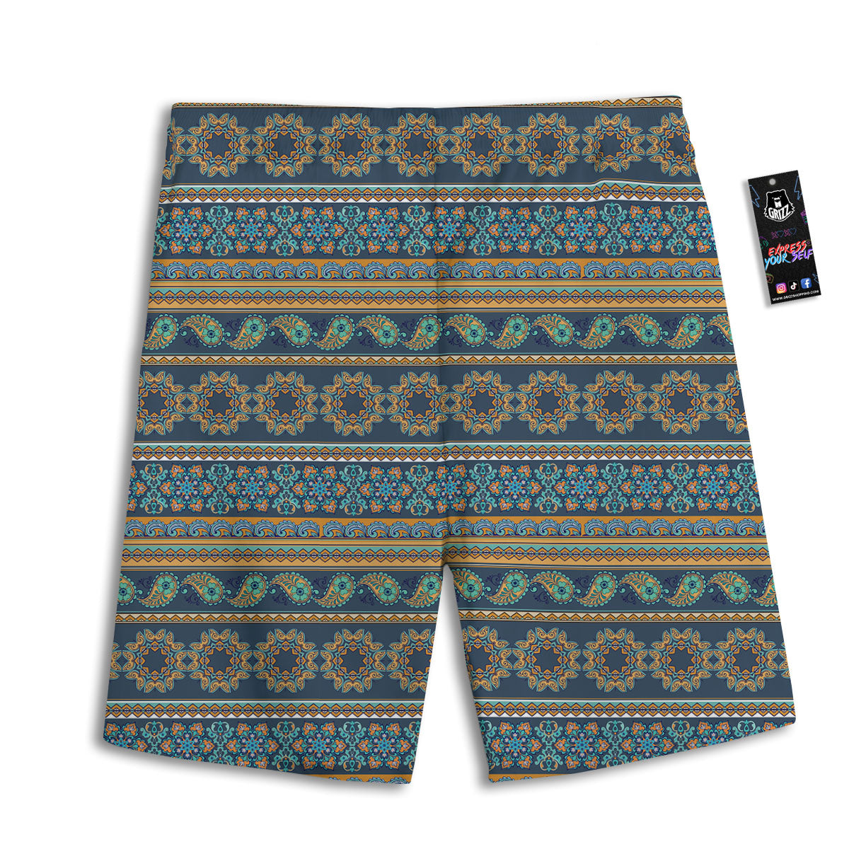 Ethnic Indian Print Pattern Men's Athletic Shorts