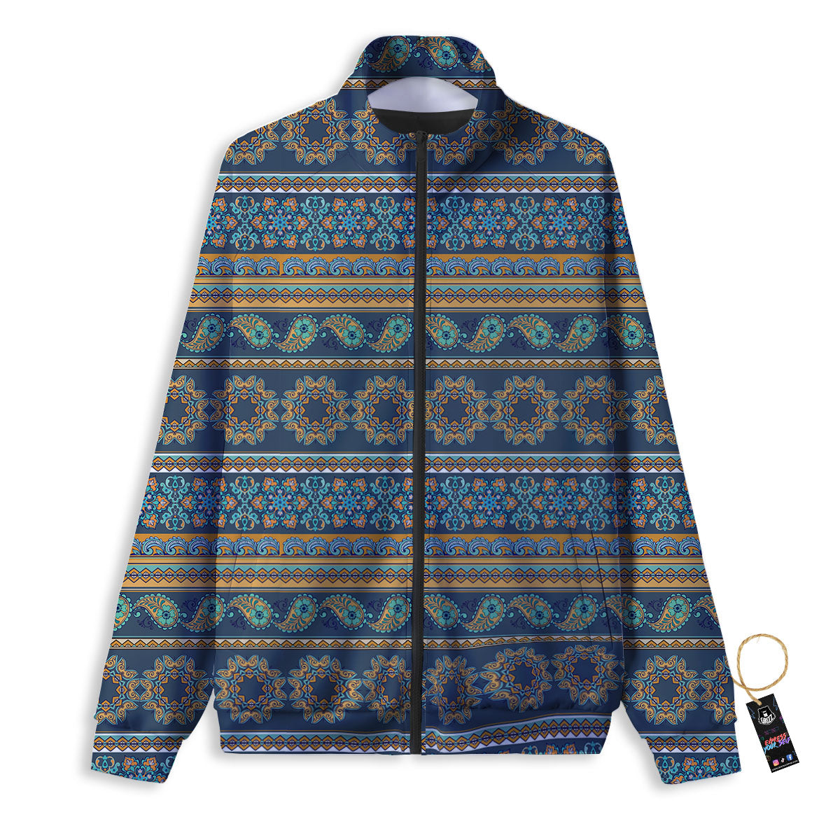 Ethnic Indian Print Pattern Track Jacket-grizzshop