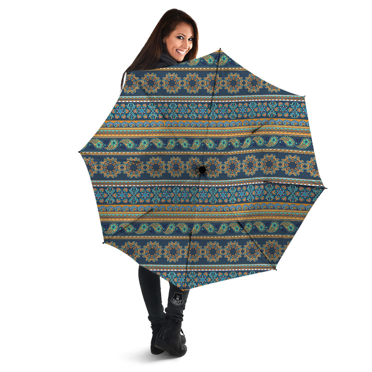 Ethnic Indian Print Pattern Umbrella-grizzshop