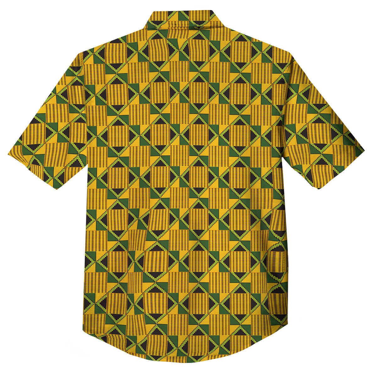 Ethnic Kente Print Pattern Button Up Shirt-grizzshop