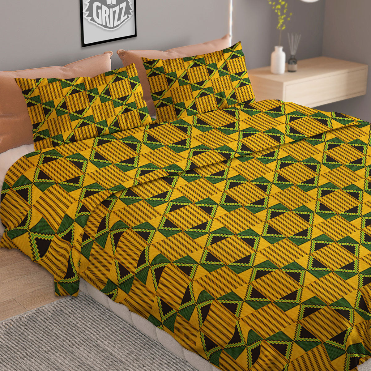 Ethnic Kente Print Pattern Duvet Cover Bedding Set