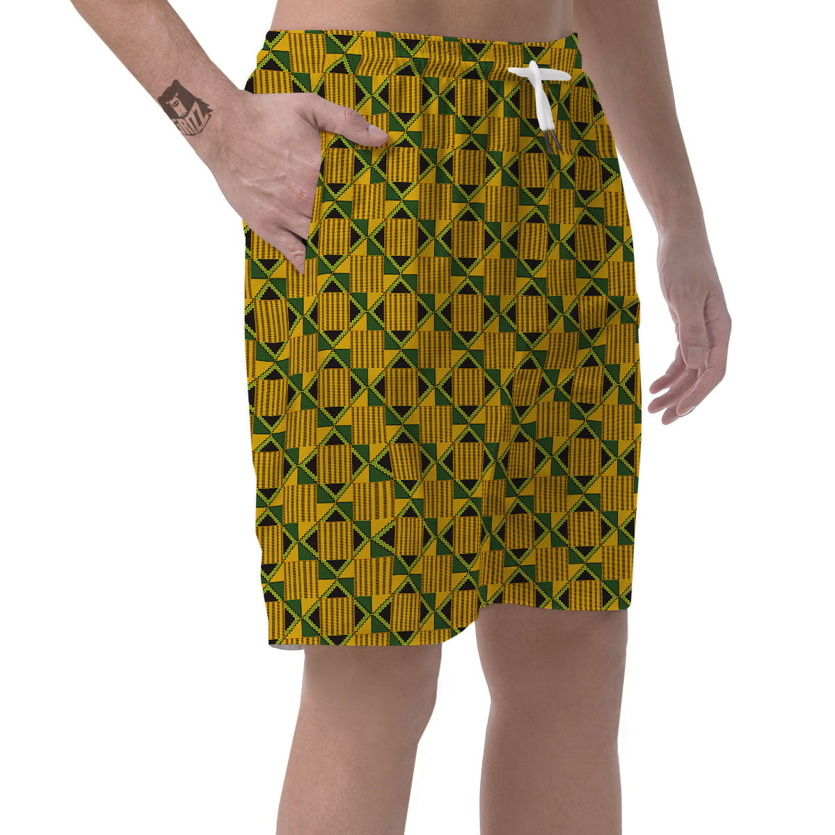 Ethnic Kente Print Pattern Men's Shorts-grizzshop