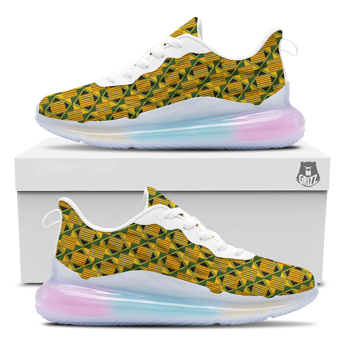 Ethnic Kente Print Pattern Running Sneakers-grizzshop