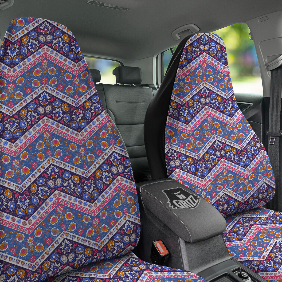 Ethnic Mandala And Indian Paisley Print Pattern Car Seat Covers-grizzshop