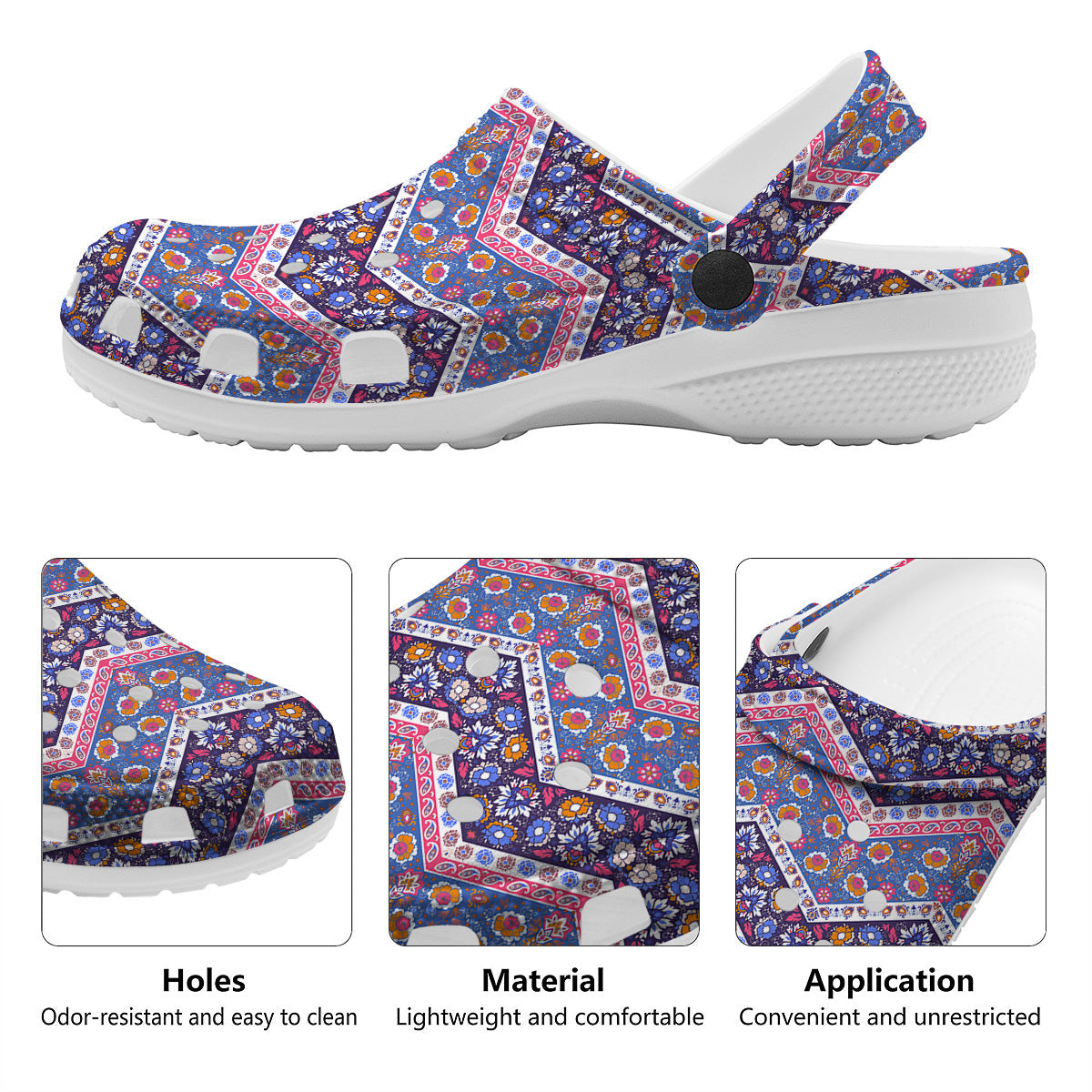 Ethnic Mandala And Indian Paisley Print Pattern Clog-grizzshop