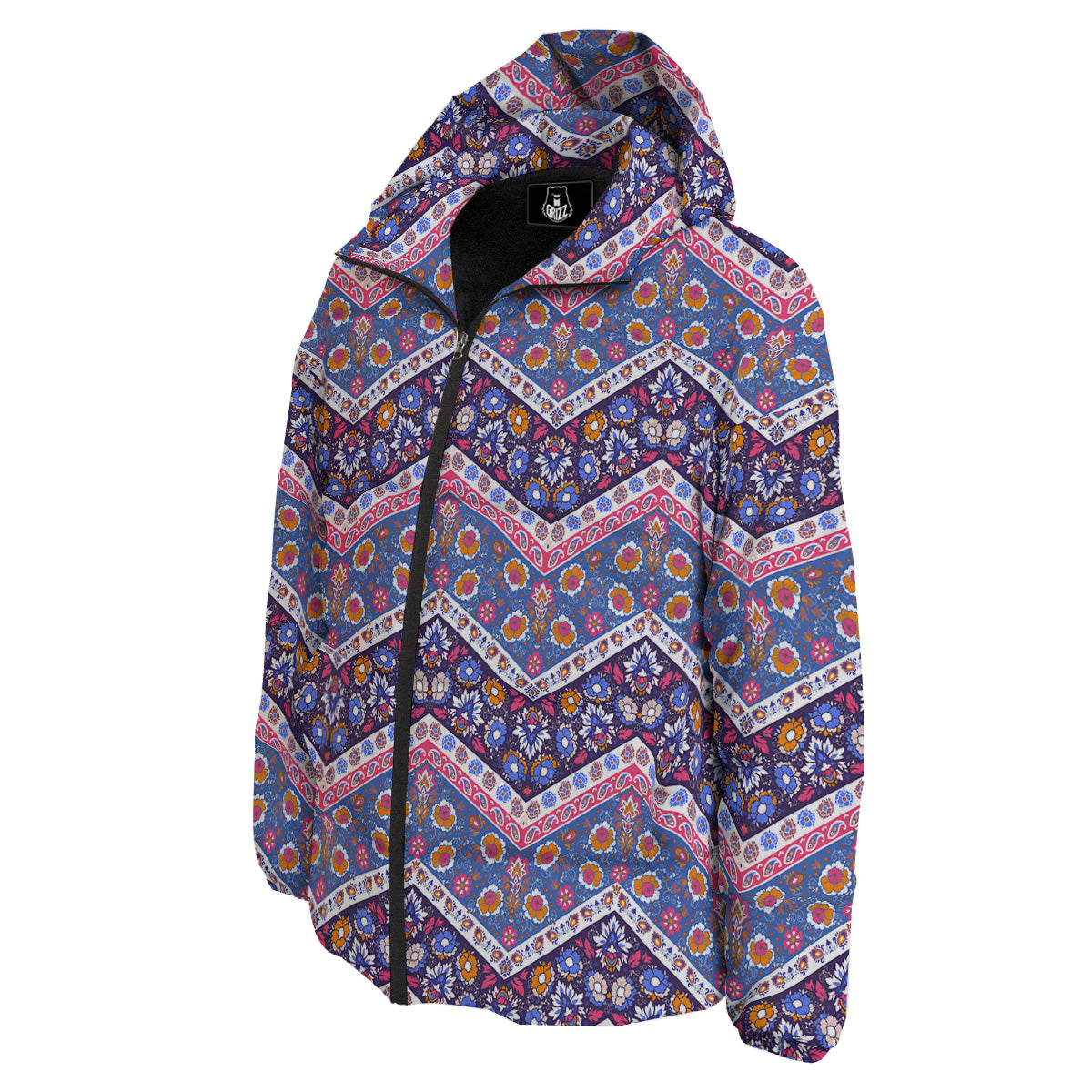Ethnic Mandala And Indian Paisley Print Pattern Down Jacket-grizzshop