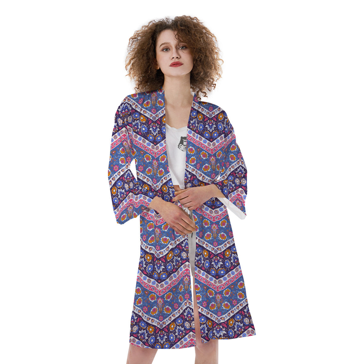 Ethnic Mandala And Indian Paisley Print Pattern Kimono-grizzshop