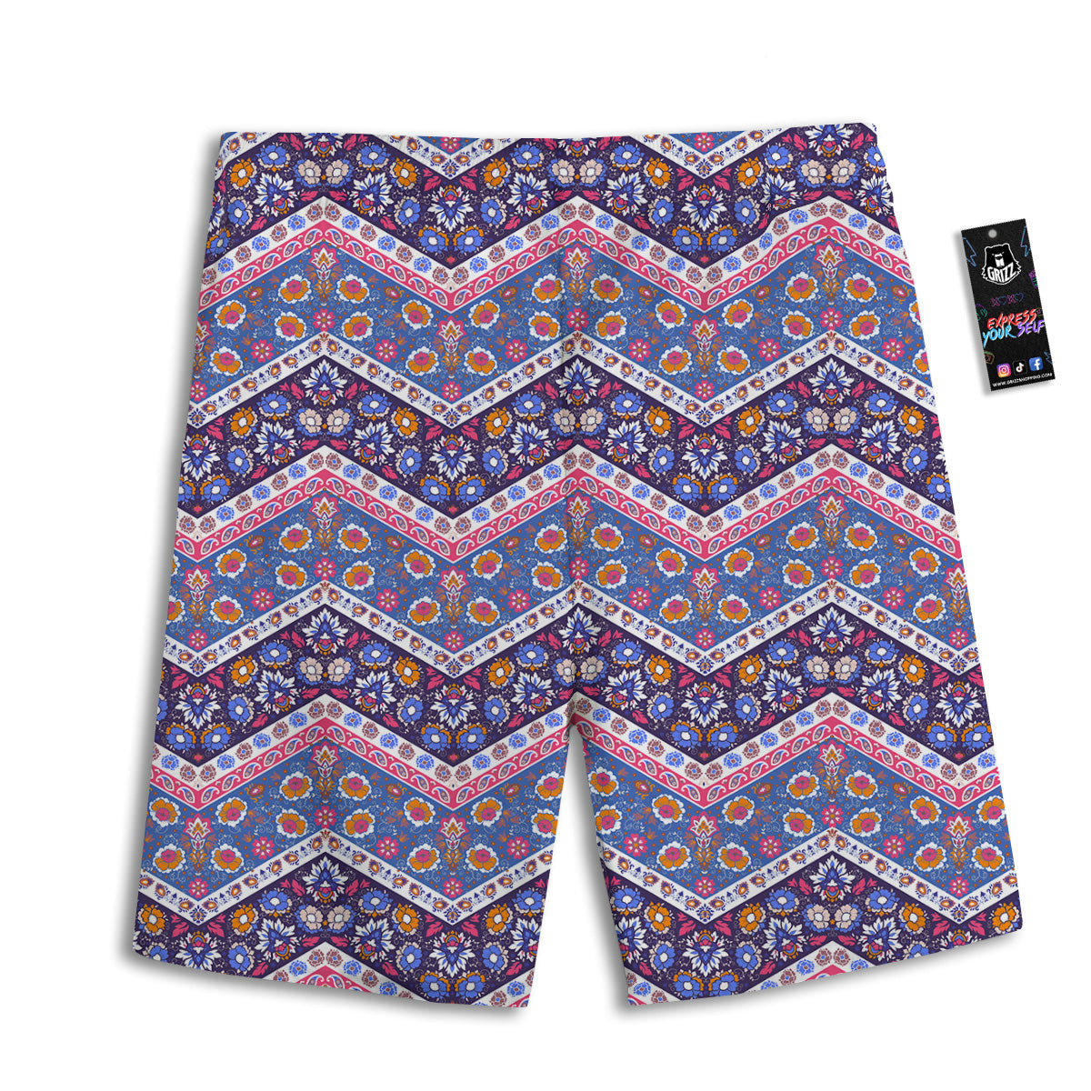 Ethnic Mandala And Indian Paisley Print Pattern Men's Athletic Shorts