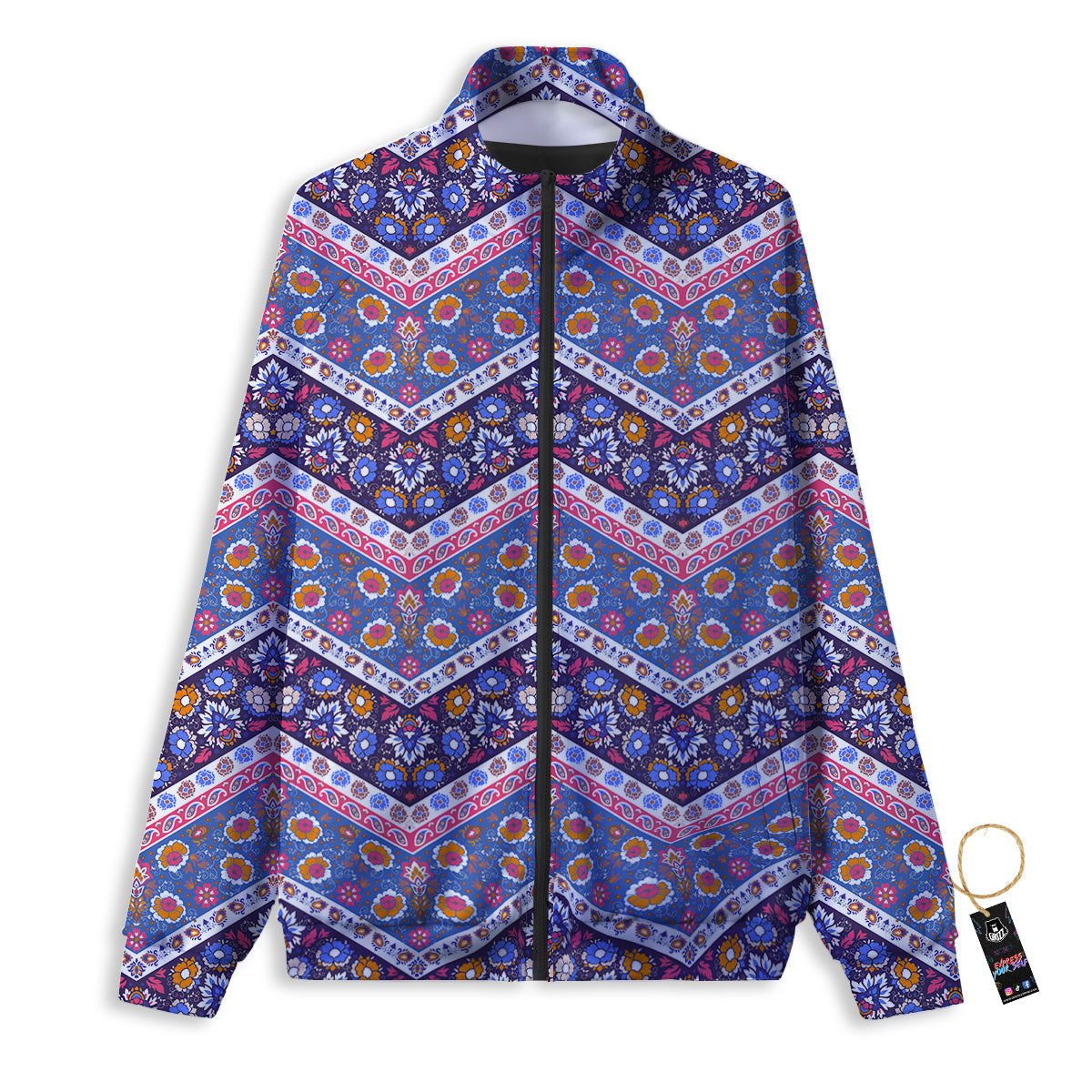 Ethnic Mandala And Indian Paisley Print Pattern Track Jacket-grizzshop