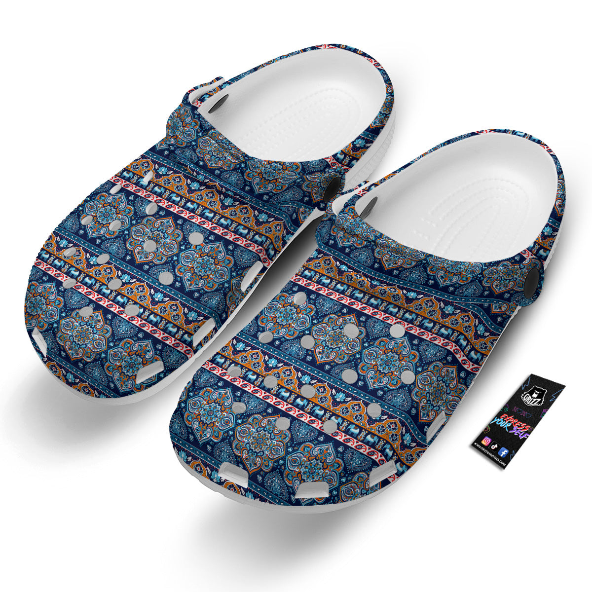 Ethnic Mandala Blue Print Pattern Clog-grizzshop