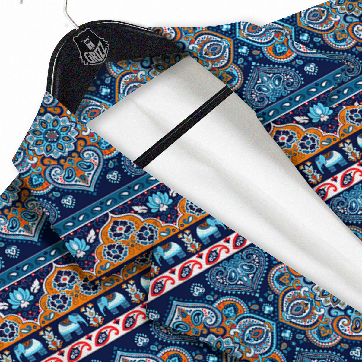 Ethnic Mandala Blue Print Pattern Men's Sport Coat-grizzshop