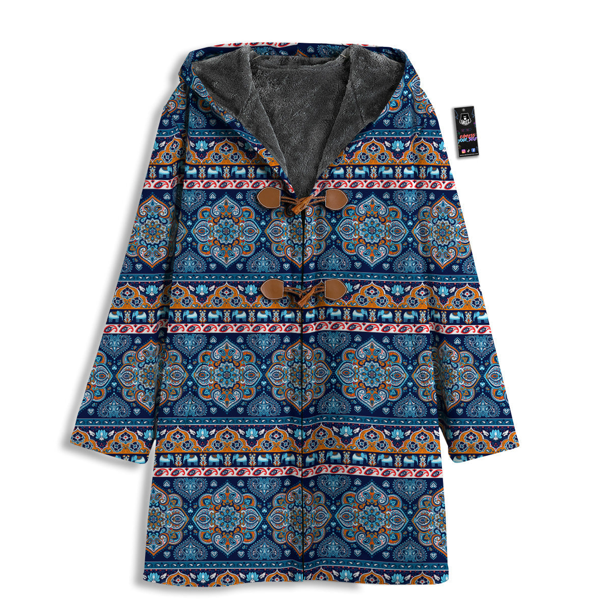 Ethnic Mandala Blue Print Pattern Men's Windbreaker Jacket-grizzshop
