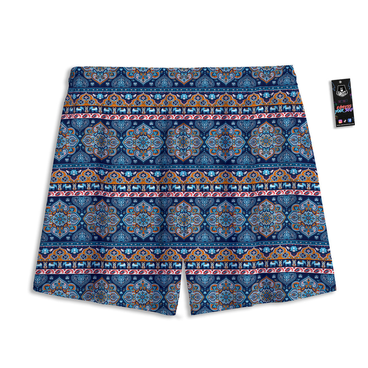 Heart Graffiti Print Pattern Mesh Shorts