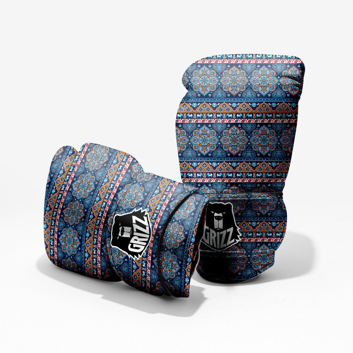 Ethnic Mandala Blue Print Pattern Pro Boxing Glove