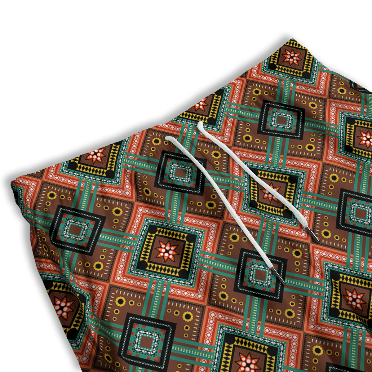 Ethnic Mandala Red Tribal Print Men's Athletic Shorts