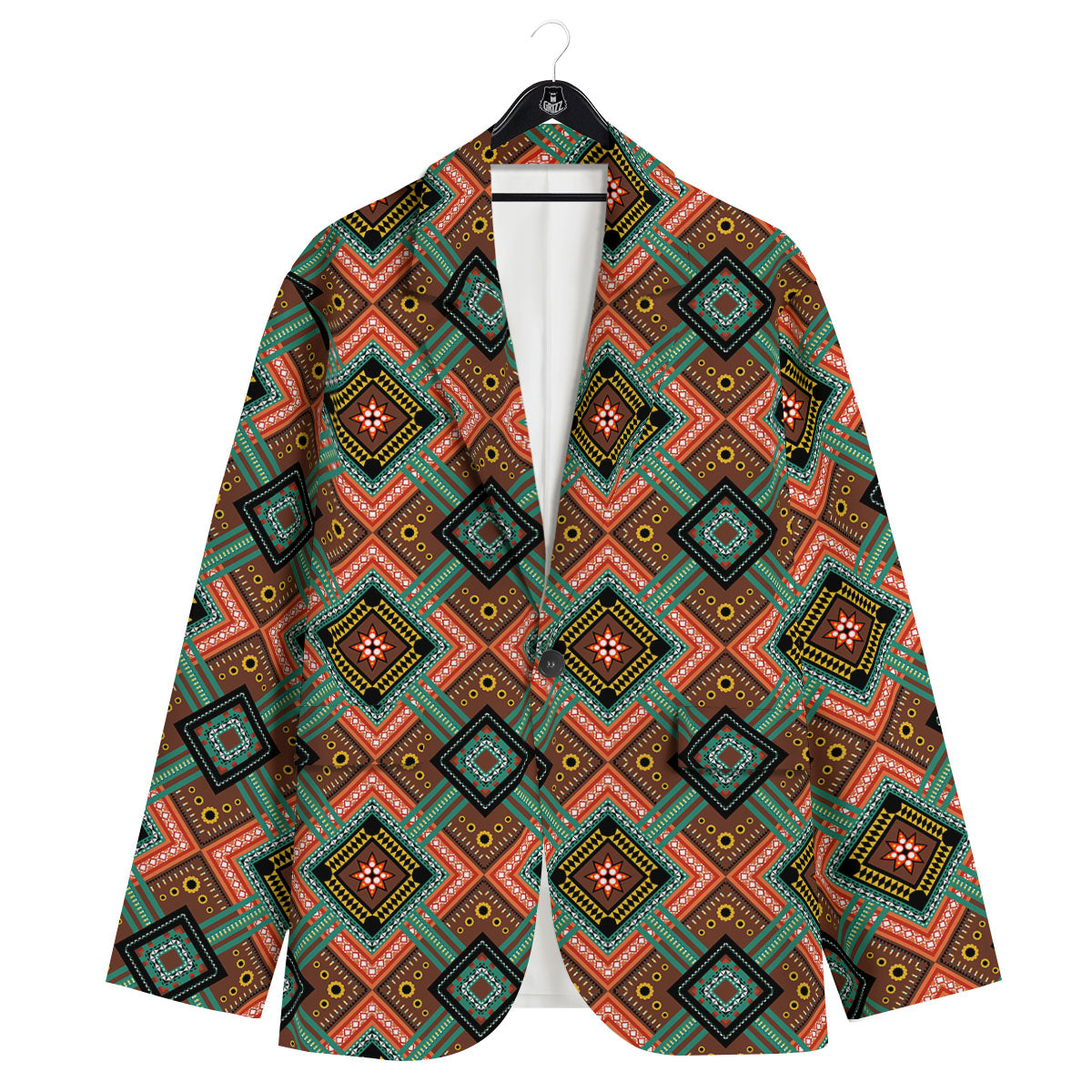 Ethnic Mandala Red Tribal Print Men's Sport Coat-grizzshop