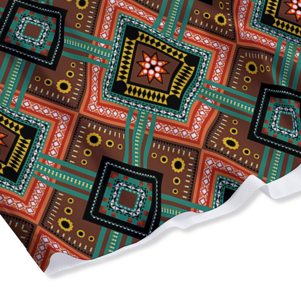 Ethnic Mandala Red Tribal Print Mesh Shorts