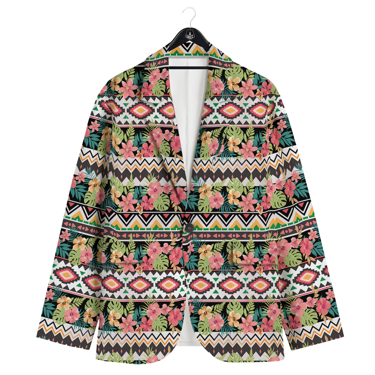 Ethnic Mix Tropical Flower Print Pattern Men's Sport Coat-grizzshop