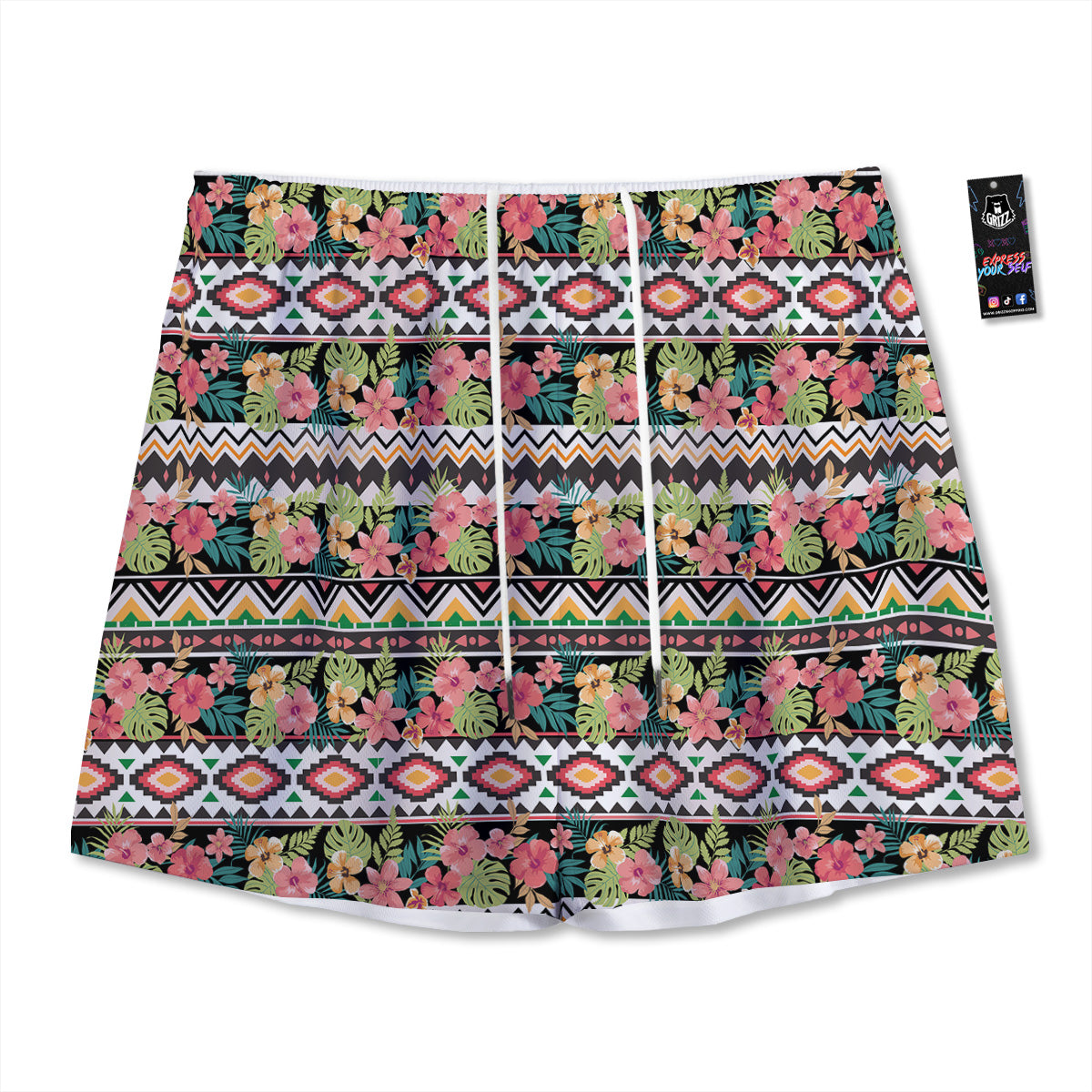 Heartbeat Green Print Mesh Shorts