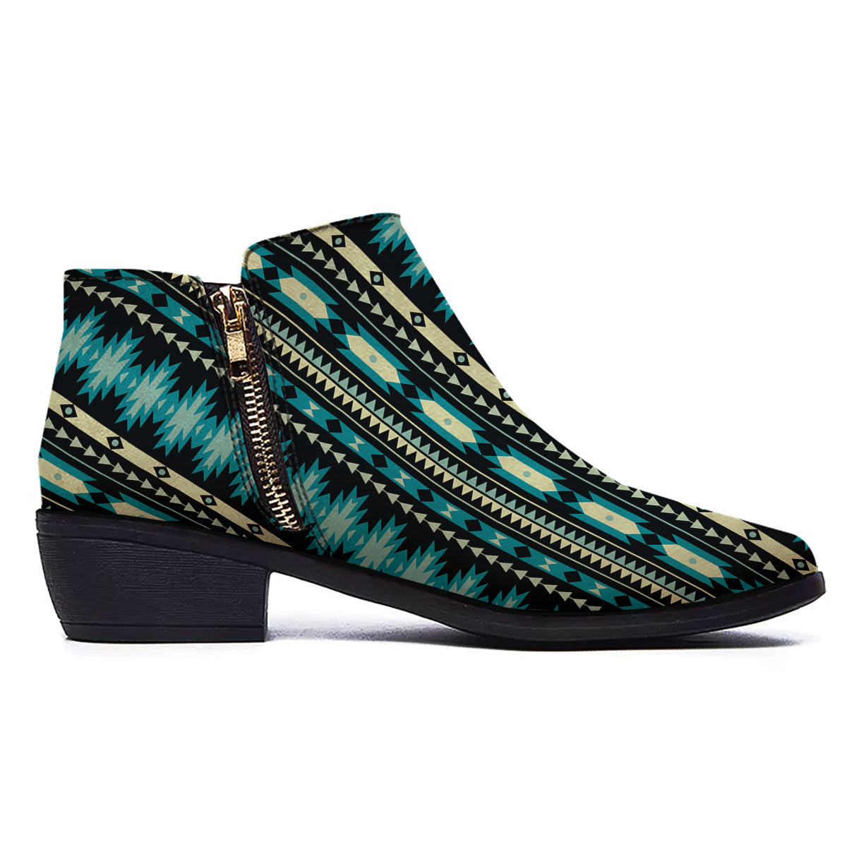 Ethnic Native Print Pattern Ankle Boots-grizzshop