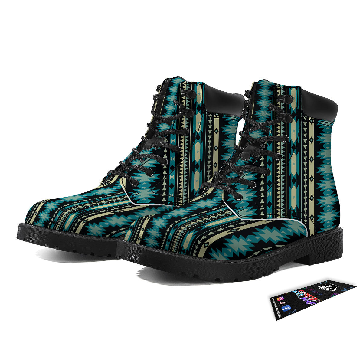 Ethnic Native Print Pattern Boots-grizzshop