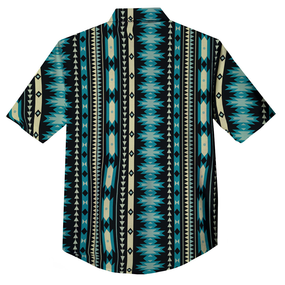 Ethnic Native Print Pattern Button Up Shirt-grizzshop