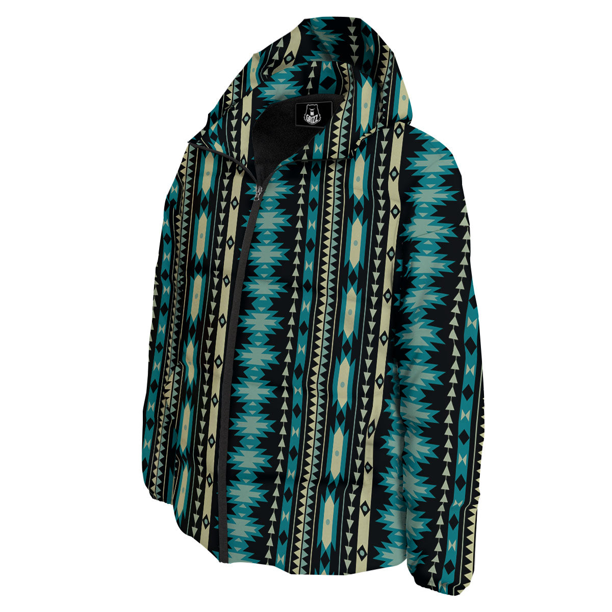 Ethnic Native Print Pattern Down Jacket-grizzshop