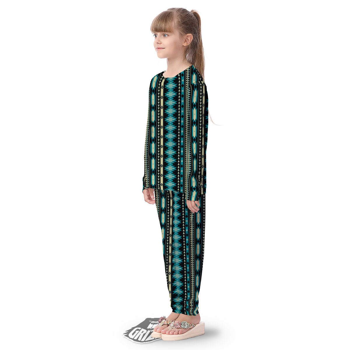 Ethnic Native Print Pattern Kid's Pajamas-grizzshop