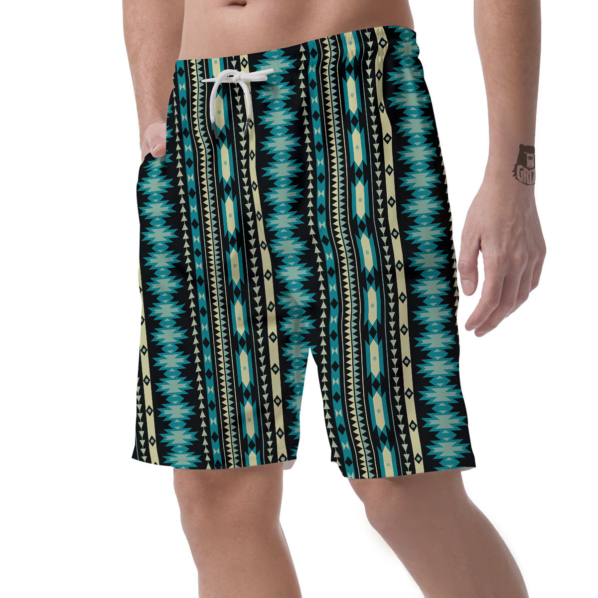 Ethnic Native Print Pattern Men's Shorts-grizzshop