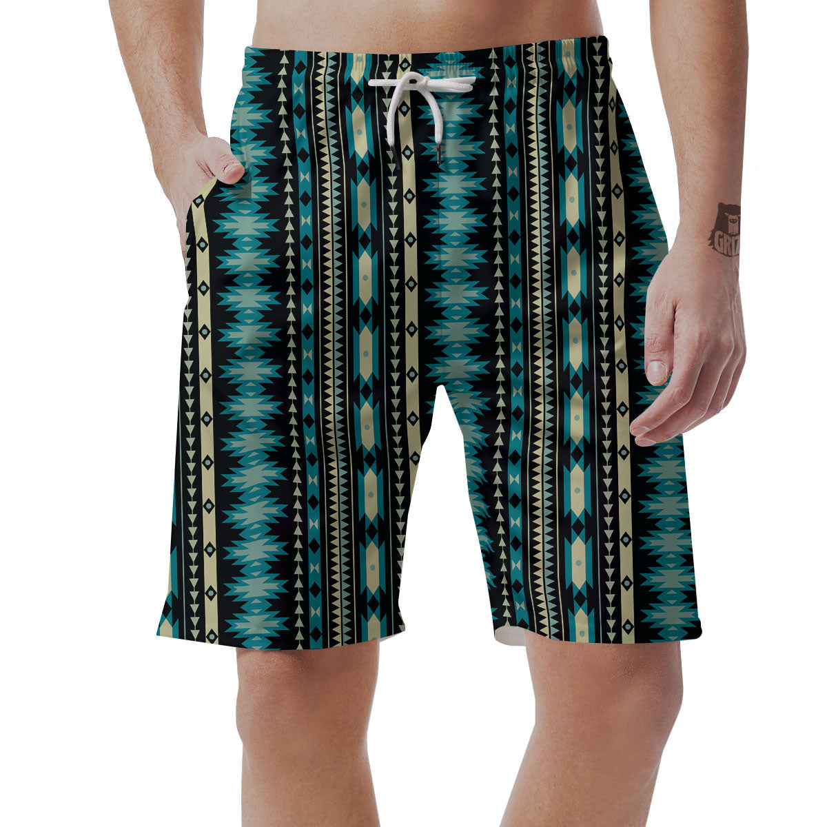 Ethnic Native Print Pattern Men's Shorts-grizzshop