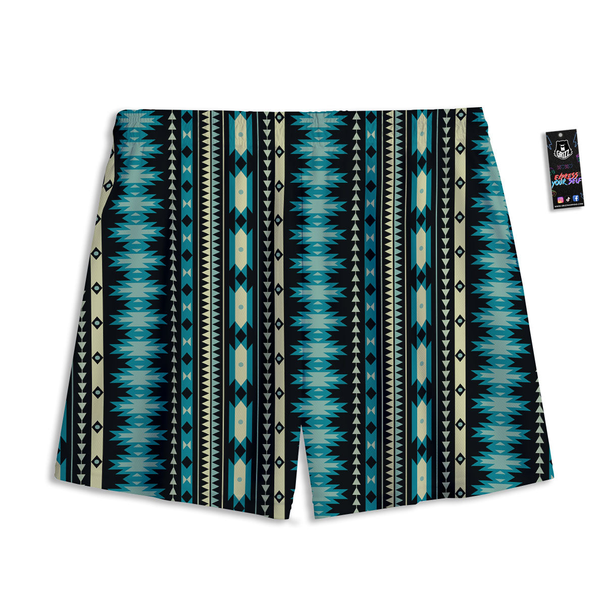 Ethnic Native Print Pattern Mesh Shorts