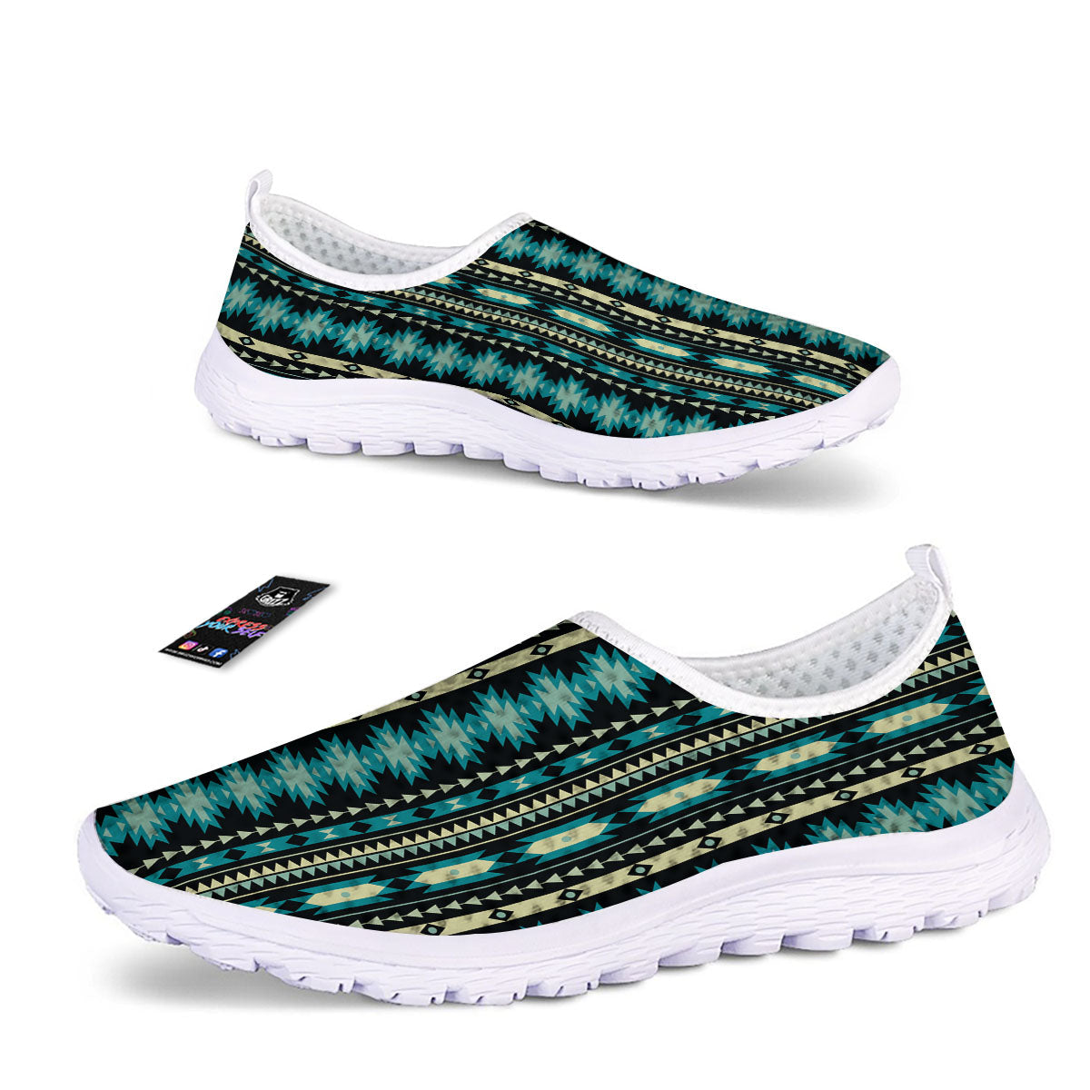 Ethnic Native Print Pattern Nurse Shoes-grizzshop