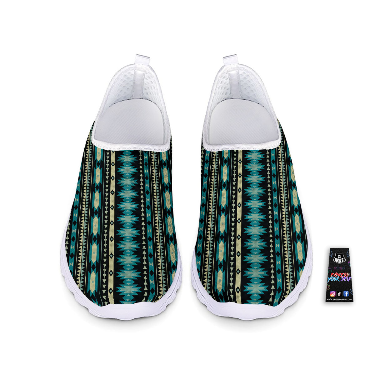 Ethnic Native Print Pattern Nurse Shoes-grizzshop