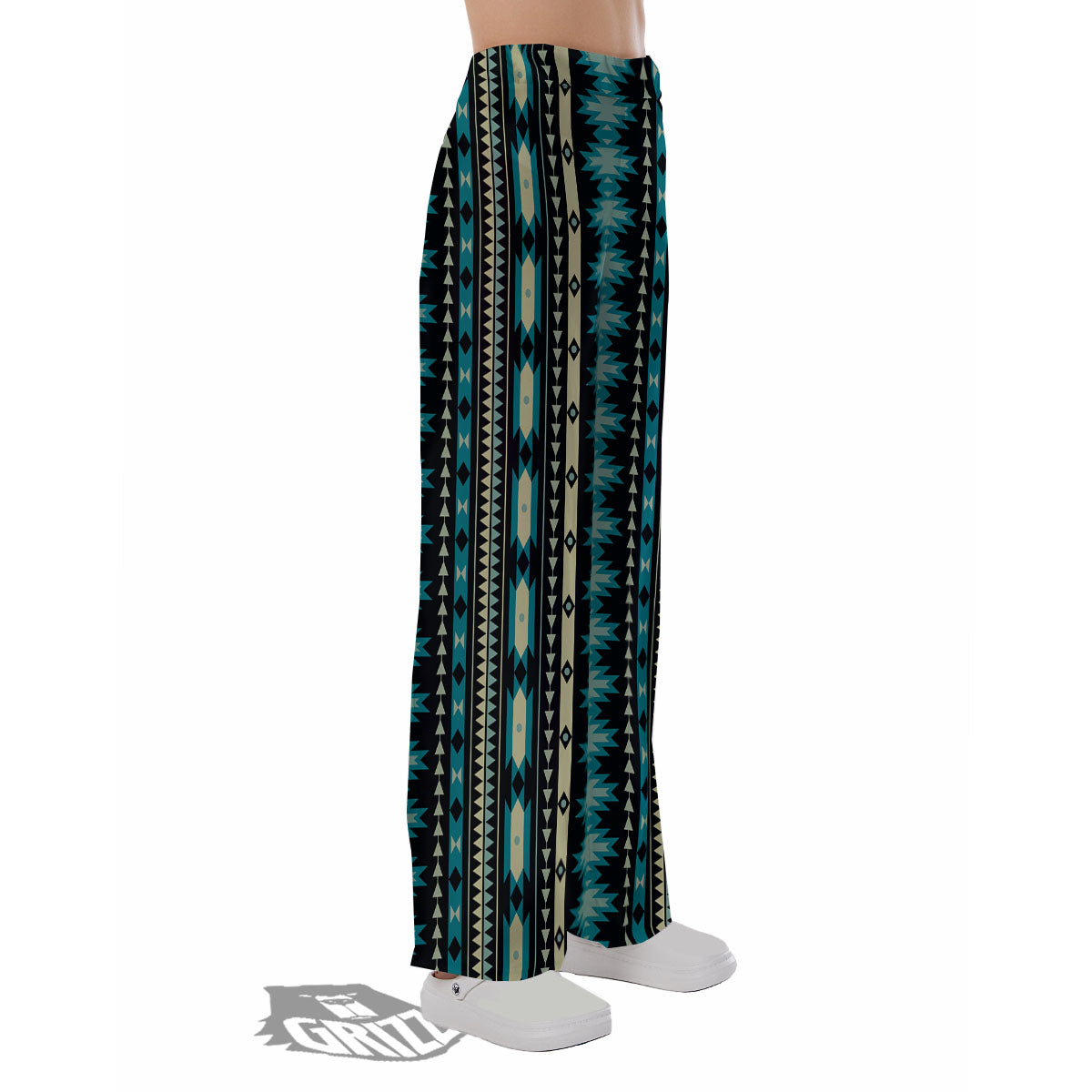 Ethnic Native Print Pattern Pajama Pants-grizzshop