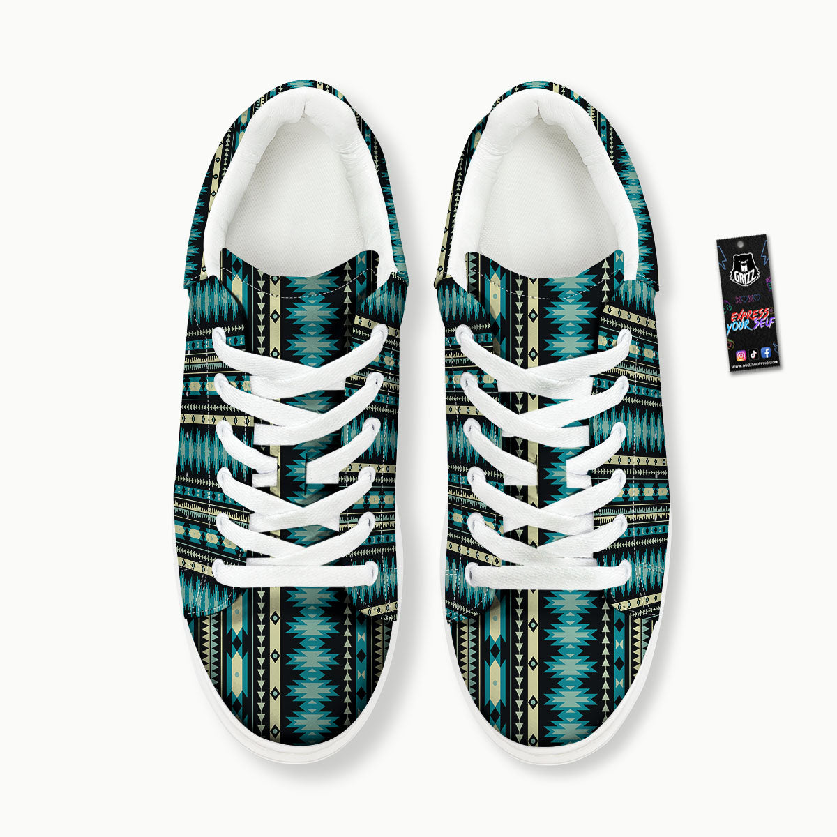 Ethnic Native Print Pattern Platform Shoes-grizzshop