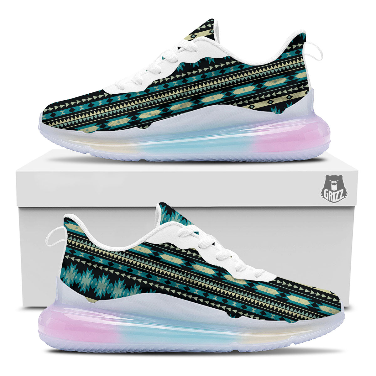 Ethnic Native Print Pattern Running Sneakers-grizzshop