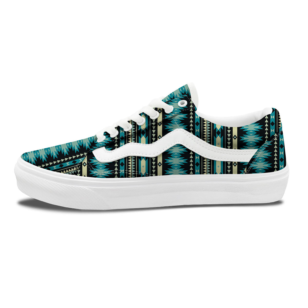Ethnic Native Print Pattern Skate Shoes-grizzshop