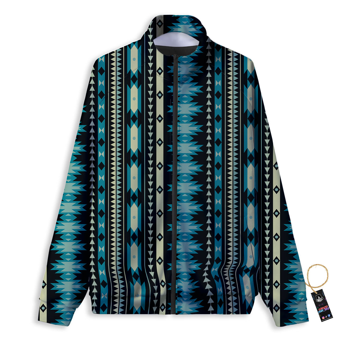 Ethnic Native Print Pattern Track Jacket-grizzshop