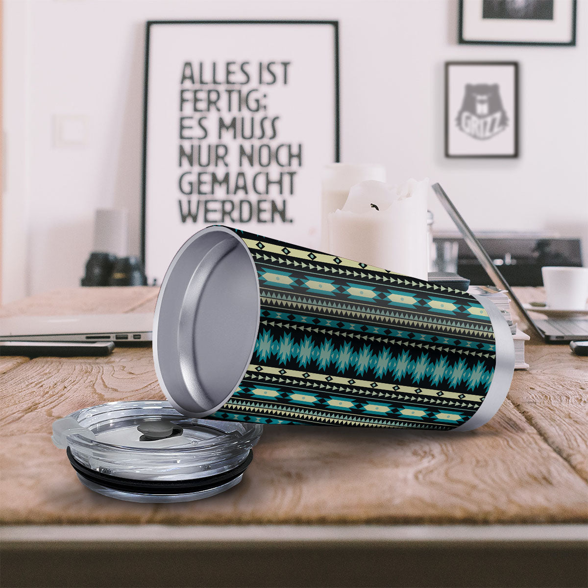 Ethnic Native Print Pattern Tumbler-grizzshop