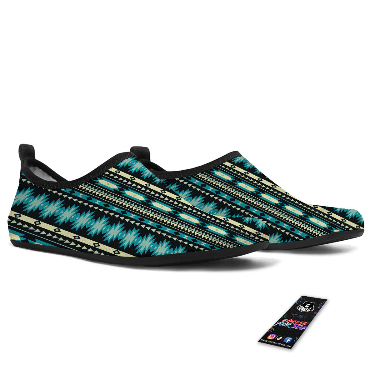 Ethnic Native Print Pattern Water Shoes-grizzshop