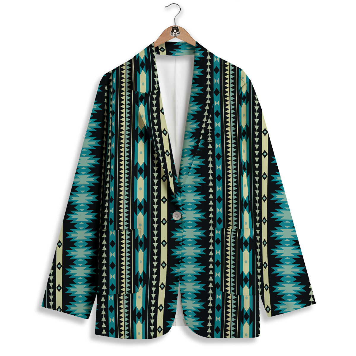 Ethnic Native Print Pattern Women's Blazer-grizzshop