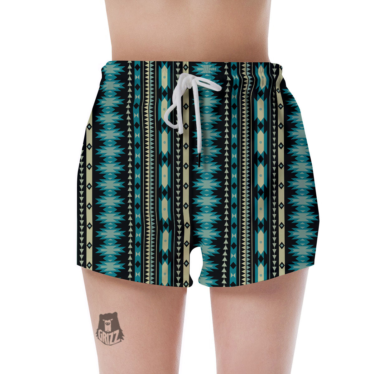 Ethnic Native Print Pattern Women's Shorts-grizzshop