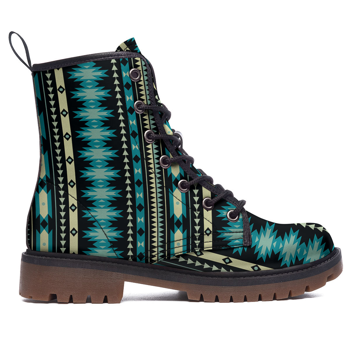 Ethnic Native Print Pattern Work Boots-grizzshop