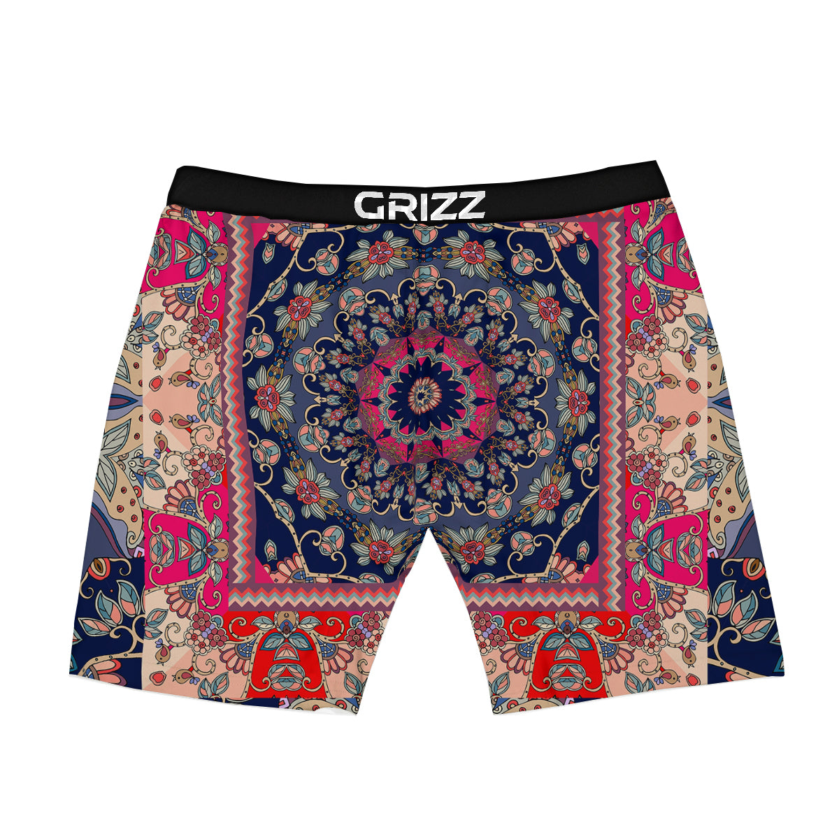 Ethnic Patchwork Square Print Boxer Briefs-grizzshop