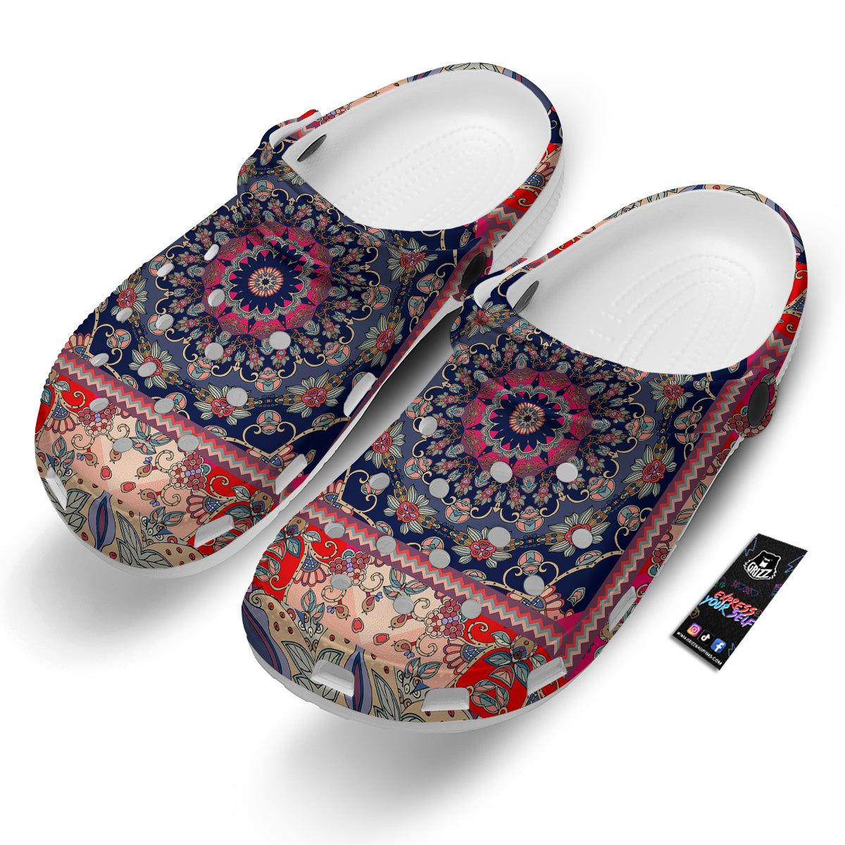 Ethnic Patchwork Square Print Clog-grizzshop