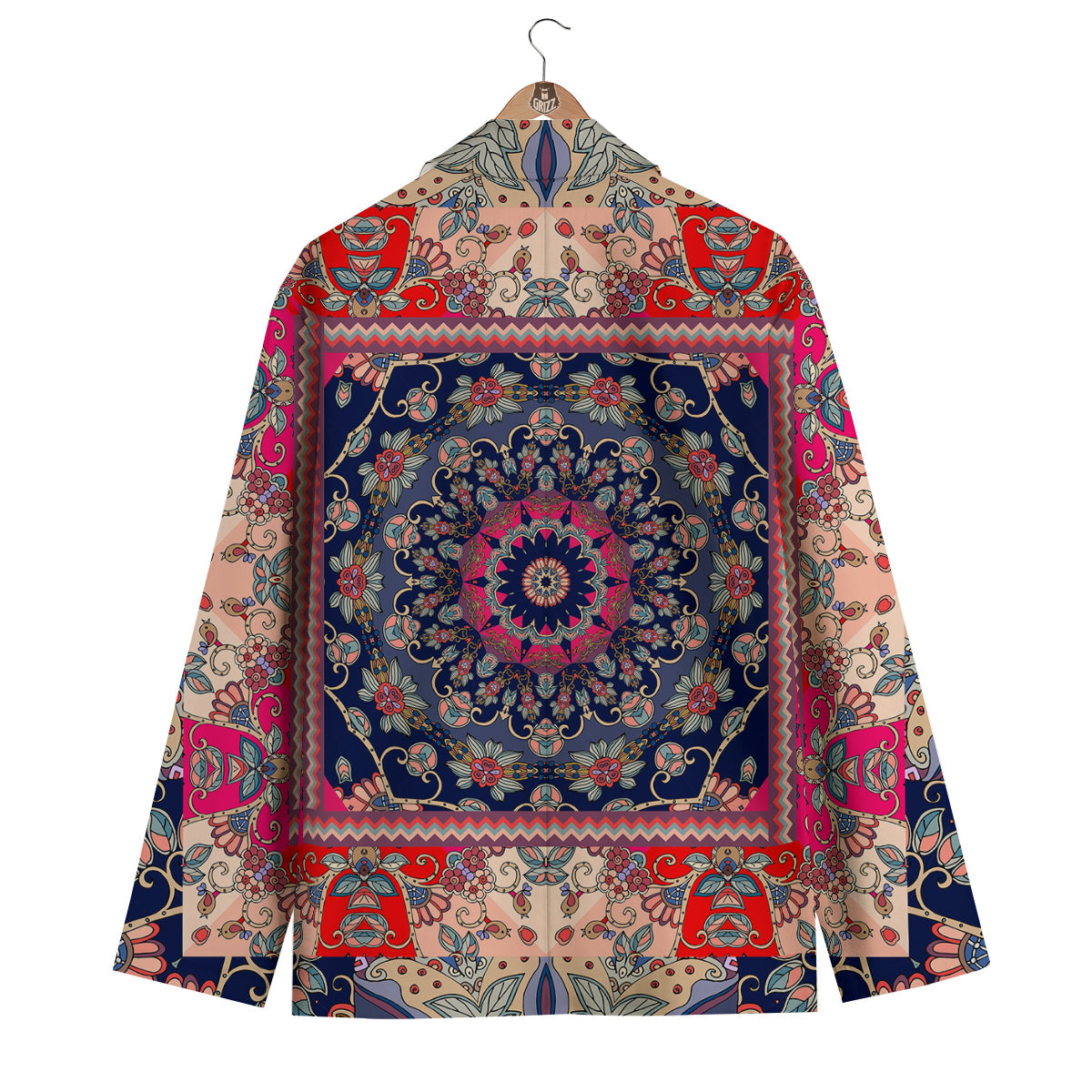 Ethnic Patchwork Square Print Men's Blazer-grizzshop